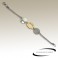 Bracelet chaîne sphères cœur acier gris/doré SBR120