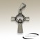 Pendentif croix Claddagh acier SPE002