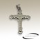 Pendentif croix chrétienne strass acier SPE037