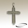 Pendentif croix chrétienne strass acier SPE051