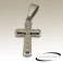 Pendentif croix chrétienne strass acier SPE090