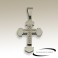 Pendentif croix chrétienne strass acier SPE093