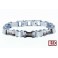 Bracelet fin maillons rectangles acier gris/noir SBR044
