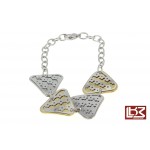 Bracelet triangles acier gris/doré SBR068