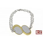 Bracelet chaîne ovales entrelacés acier gris/doré SBR122