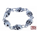 Bracelet têtes de mort acier SBR011