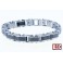 Bracelet maillons rectangles acier gris/noir SBR036