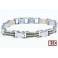 Bracelet maillons rectangles acier gris/doré/noir SBR042